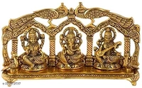 Laxmi Ganesh Sarswati Golden idol For Home,Office,Dukan, Gifts Puja। - Pirate Gold, Free Size