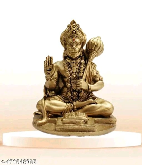 Hanuman Ji Small Golden Idol For Home,Office,Ven,Car,Bus Puja। Mahavir Golden Statue। - Pirate Gold, Free Size