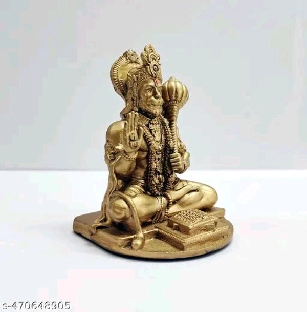 Hanuman Ji Small Golden Idol For Home,Office,Ven,Car,Bus Puja। Mahavir Golden Statue। - Pirate Gold, Free Size