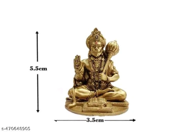 Hanuman Ji Small Golden Idol For Home,Office,Ven,Car,Bus Puja। Mahavir Golden Statue। - Pirate Gold, Free Size