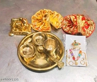 Laddu Gopal Bhogh Thali With Complete Puja Set। Full Puja Thali Set। - Pirate Gold, Free Size