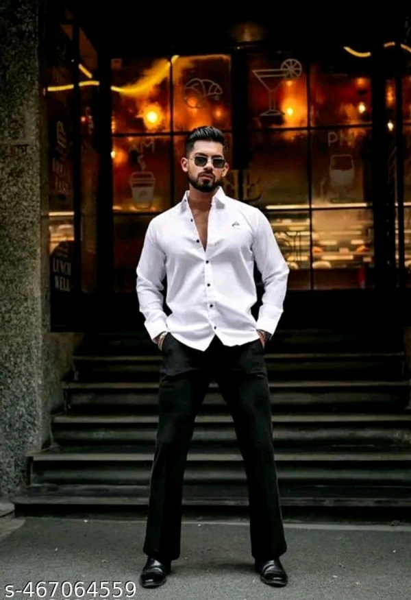 Popcorn Fabric White Shirt For Men (SKU-0001) 