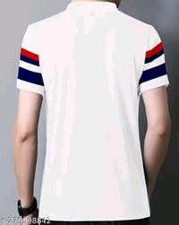 Full Collar Half Slave Polo T-shirt (SKU-0032)  - XLL, White