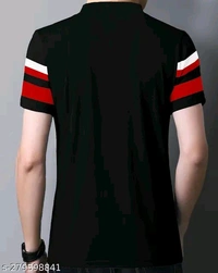 Full Collar Half Slave Polo T-shirt (SKU-0032)  - L, Black