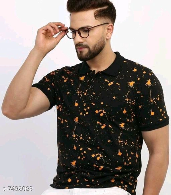 VEIRDO Men Black Polo T-shirt(SKU-0042)  - XL