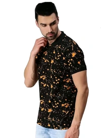 VEIRDO Men Black Polo T-shirt(SKU-0042)  - XL