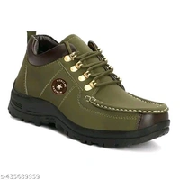 Leather Shoes For Men (SKU-0053)  - Green, IND-6