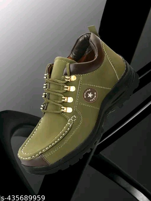 Leather Shoes For Men (SKU-0053)  - Green, IND-6