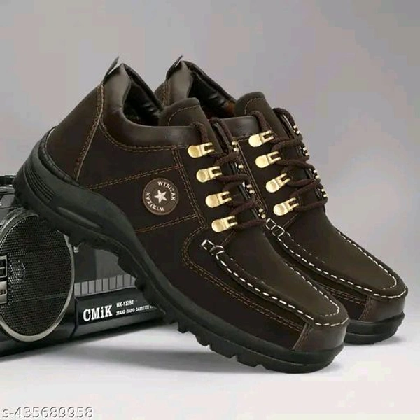 Leather Shoes For Men (SKU-0053)  - Brown, IND-6