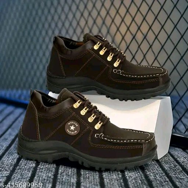 Leather Shoes For Men (SKU-0053)  - Brown, IND-9