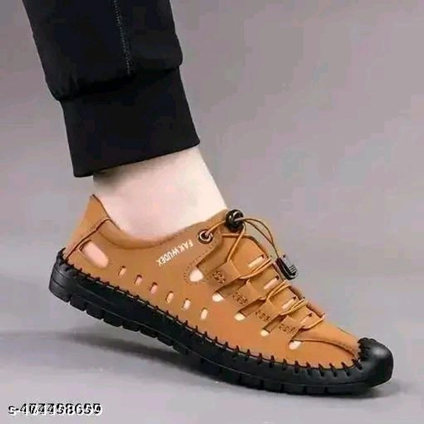Casual Leather shoes For Men An - Brown, IND-7