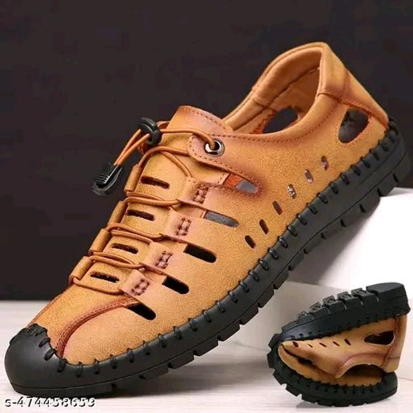 Casual Leather shoes For Men An - Brown, IND-7