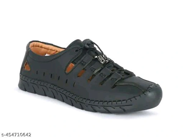Casual Leather shoes For Men An - Black, IND-8