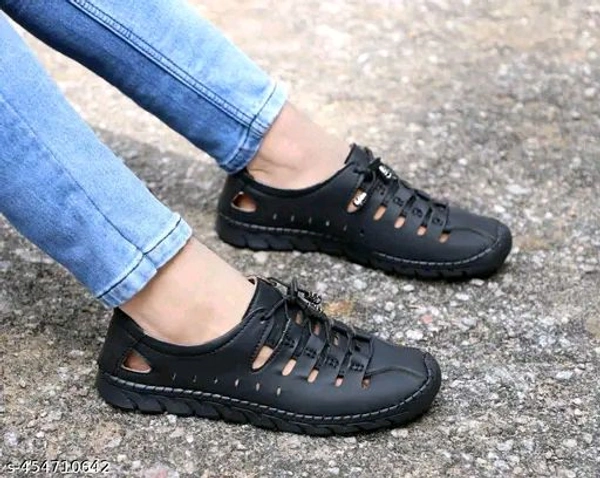 Casual Leather shoes For Men An - Black, IND-8