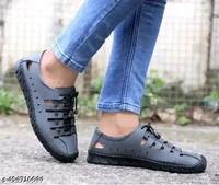 Casual Leather shoes For Men An - Black, IND-8
