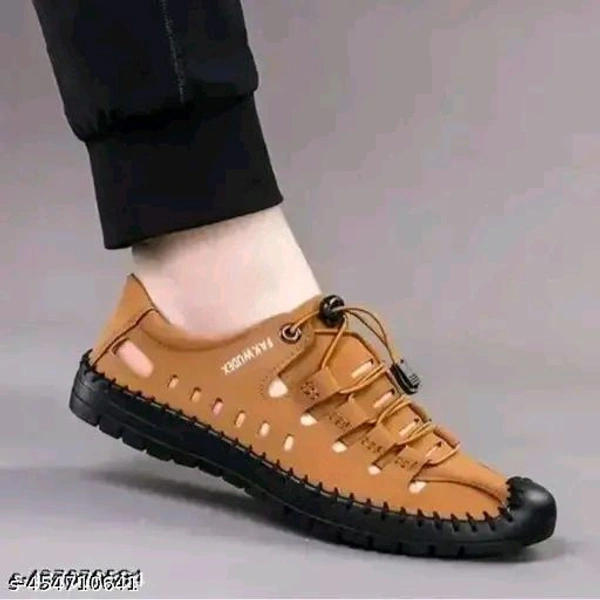 Casual Leather shoes For Men An - Black, IND-7