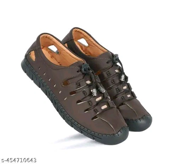 Casual Leather shoes For Men An - Morocco Brown, IND-7