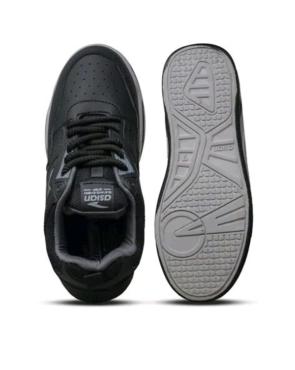ASIAN (Men Round Toe less Up Sneaker) (SKU-0164)  - Black, 6