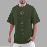 Men's Typography Oversize Round Olive Tshirts (SKU:0185)  - Japanese Laurel, Xl