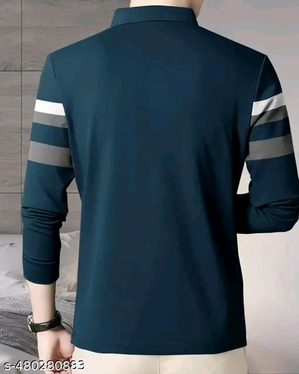Color blocked Polo Neck T-shirt For Men - M
