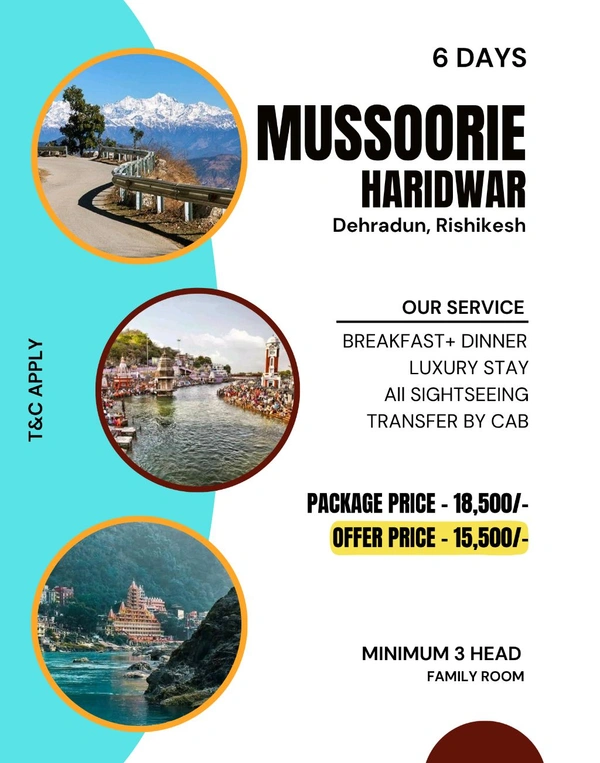 HARIDWAR, RISHIKESH, DEHRADUN - 6 DAYS 