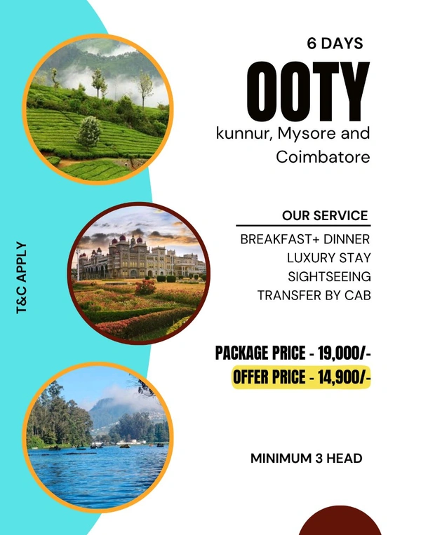 OOTY, MYSORE - 6 DAYS 