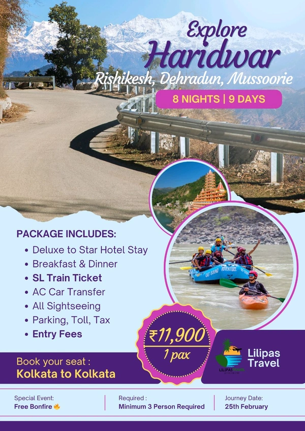 HARIDWAR, RISHIKESH (25th Feb) - 8N/9D