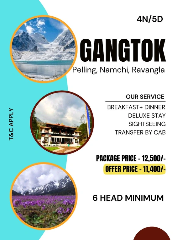GANGTOK, PELLING, RAVANGLA - 5 DAY