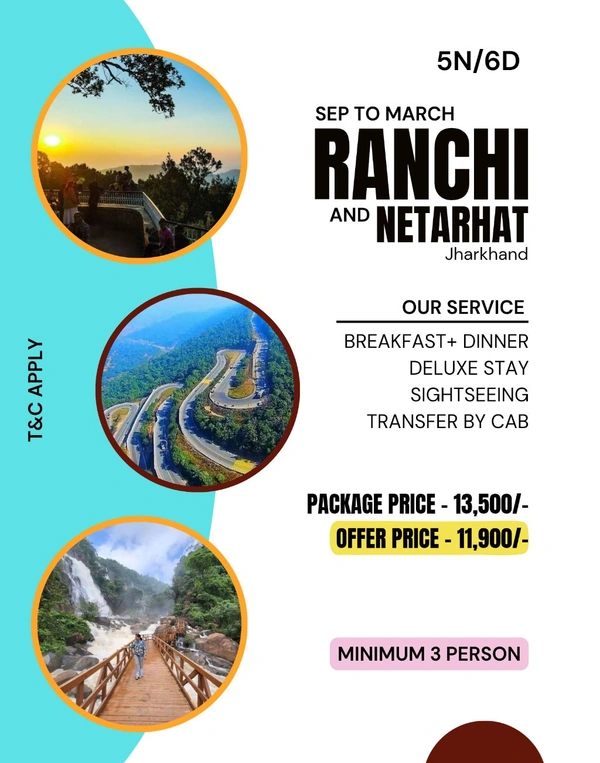 RANCHI, NETARHAT & BETLA - 5N/6D