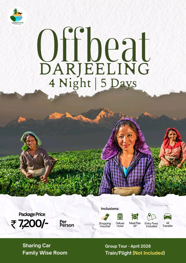 OFFBEAT DARJEELING GROUP (14th April) - 4N/5D