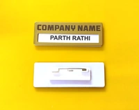Reusable S S Metal Golden Badge Order Online India
 - 70x25 mm