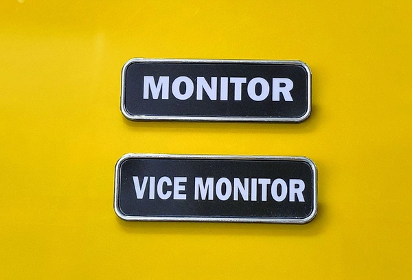 Student Badges (Monitor & Vice Monitor)  - Black, 74x24 mm