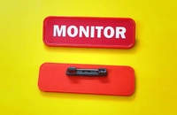 Student Badges (Monitor & Vice Monitor) Set of 2 - 74x24 mm, Red