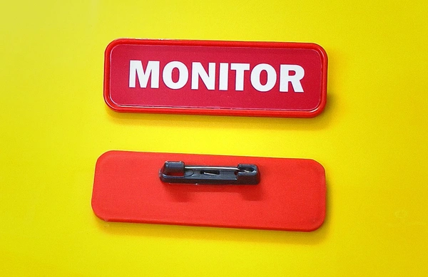 Student Badges (Monitor & Vice Monitor) Set of 2 - 74x24 mm, Red