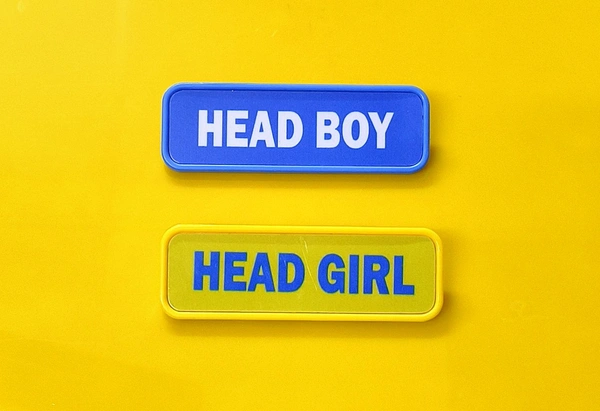 Head Boy / Girl Student Badges Set of 2 - 74x24 mm, Blue