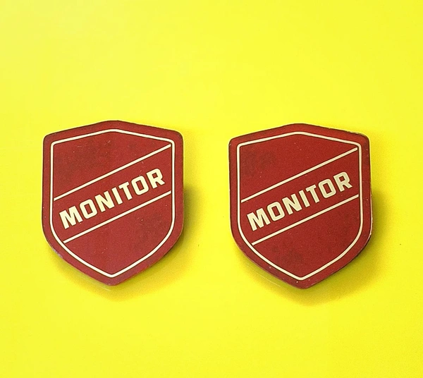 Shield Shape Student Monitor Badges (2 Pieces) - 48x40 mm