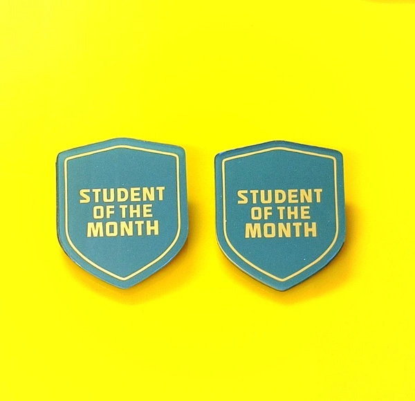 Shield Shape Student Of The Month Badges (2 Pieces) - 48x40 mm