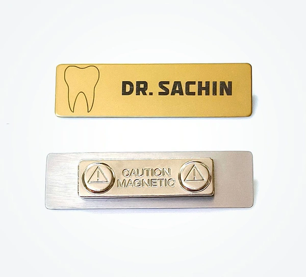 Dental Doctor Personalised Name Badge Golden (20x70 m. m.)