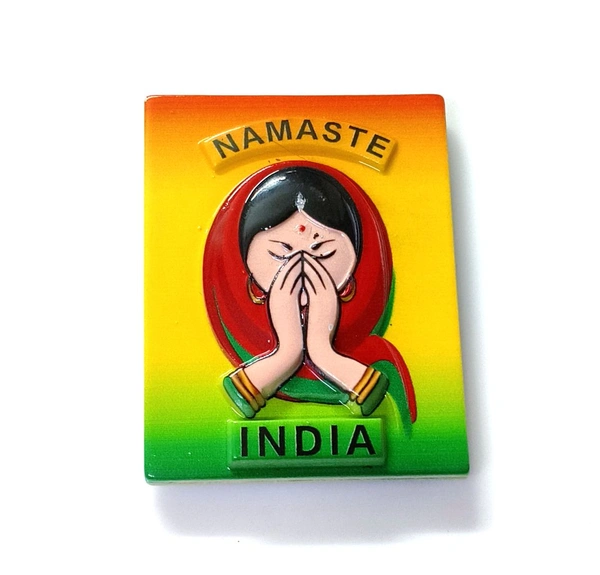 Namaste India Magnet | Travel Memorial Photo Fridge Magnets Order Online - 70x55 mm