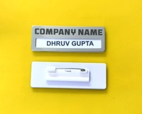 Reusable S S Metal Silver Badge Order Online India
 - 70x25 mm