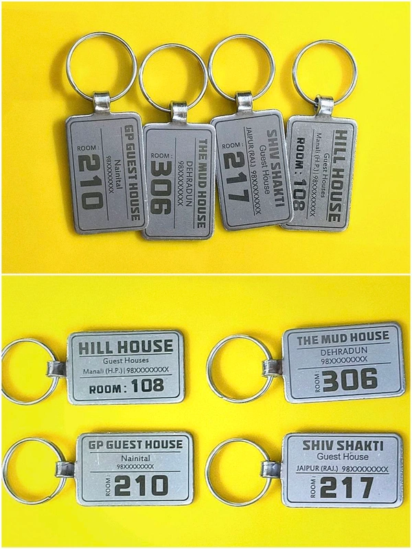 Affordable Price Name and Room Number Keychain for Hotel, Guest House, Home Stay