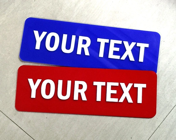Customized Acrylic Signage - Anyone Blue / Red, 10.5x3.5 Inches