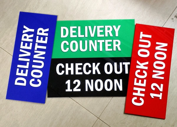 Customized Acrylic Signage - Available Red Blue Green Black, 11.5x5 Inches