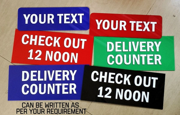 Customized Acrylic Signage - Available Red Blue Green Black, 11.5x5 Inches