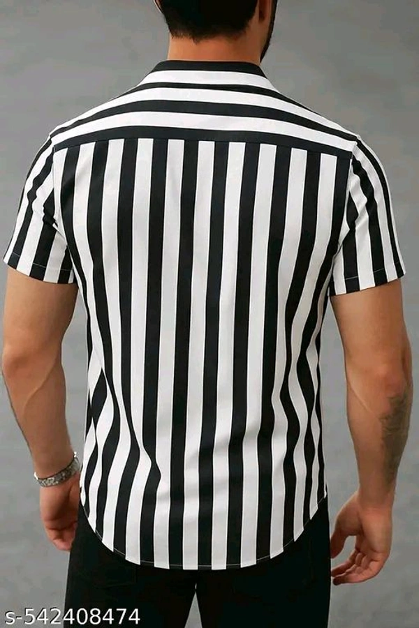 Men Regular Fit Strip Shirt Casual - White, S. M. L. Xl