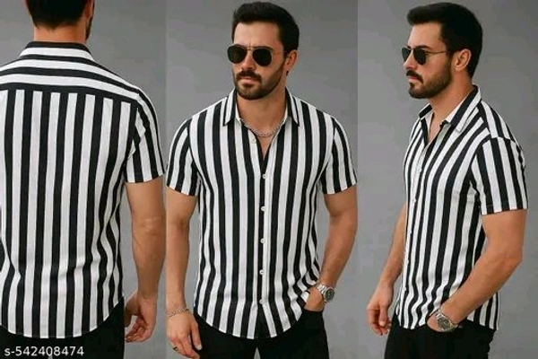 Men Regular Fit Strip Shirt Casual - White, S. M. L. Xl