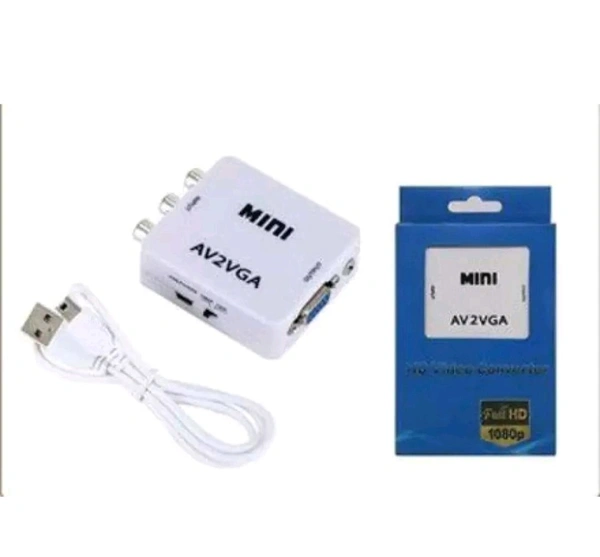 TERABYTE TV-out Cable MINI AV2VG UP SCALER 1080P HD VIDEO CONVERTER (White, For TV)