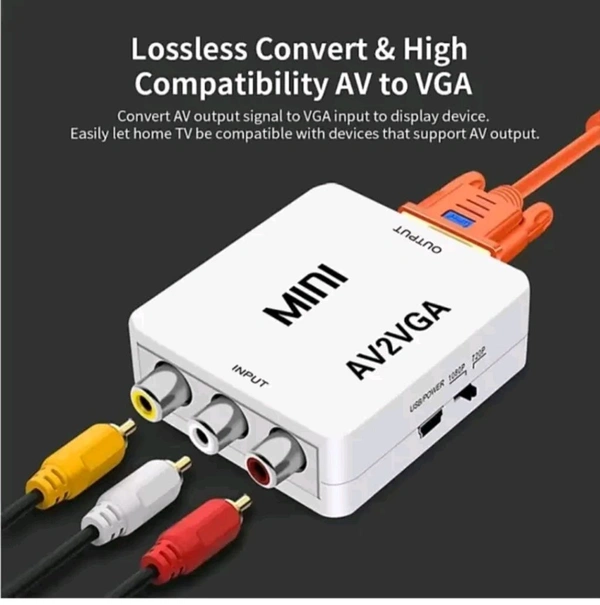 TERABYTE TV-out Cable MINI AV2VG UP SCALER 1080P HD VIDEO CONVERTER (White, For TV)