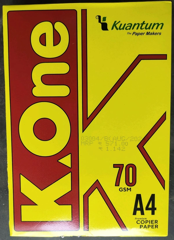 K-One A4 Size paper for 70 GSM 1 Rim(500 Sheets)