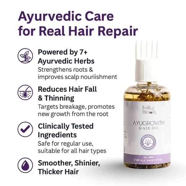 FOLLIBLOOM AyuGrowth Ayurvedic Hair Oil for Hair Fall & Hair Growth - 200 ml